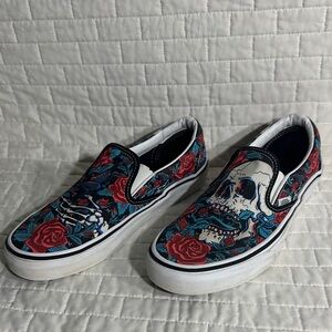 Vans Skull and Rose Slip-On Sneakers